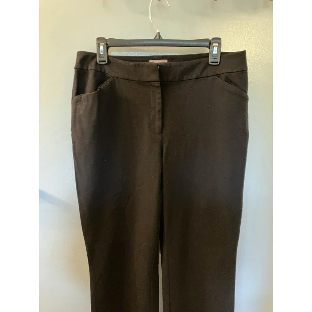 Chicos Womens Flat Front Straight Leg Dress Pants Size 1 (Medium 8) Black - Picture 6 of 8